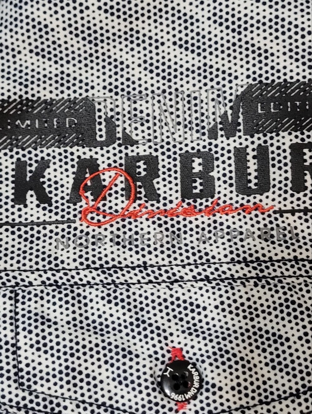 Karbur Blue & White Short-Sleeve Casual Button-Down Shirt Sz Med - Picture 7 of 16